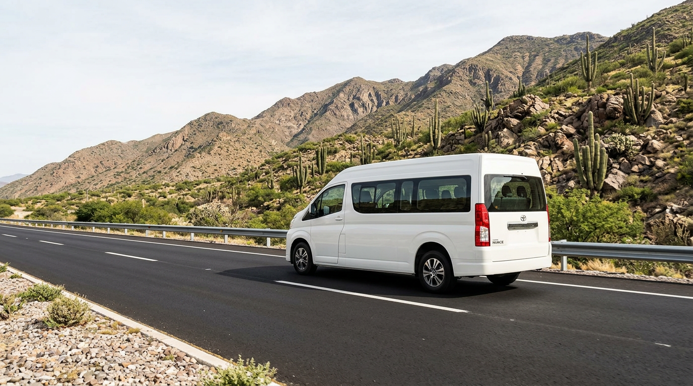 Toyota Hiace en carretera - Tours VIP Los Mochis